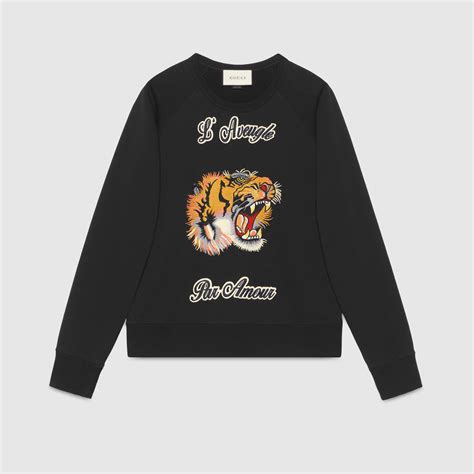 felpa gucci con tigre|Gucci Tiger felpa in cotone .